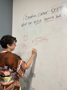 Writing on the board 