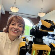 Person with robotic dog