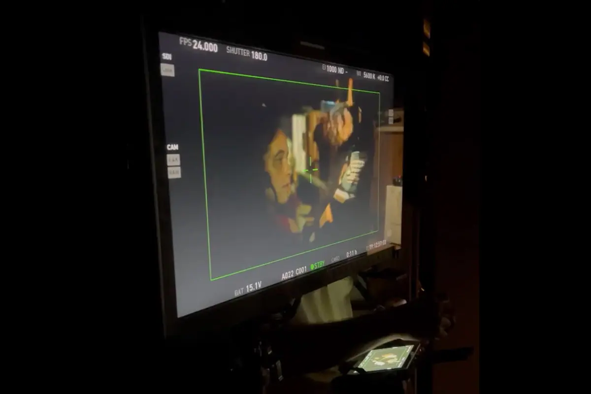 computer screen with film footage