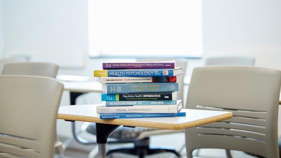 research books on a table