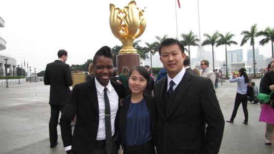 three students on study abroad 