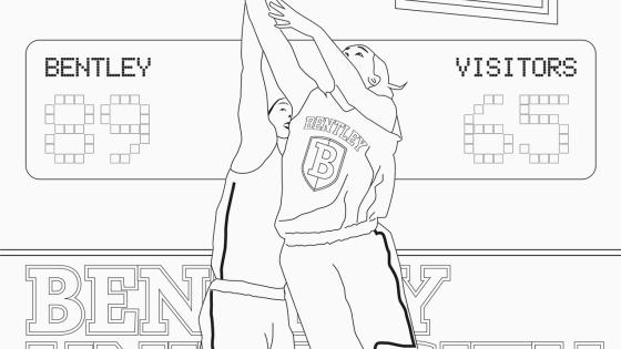 Coloring page of women's basketball