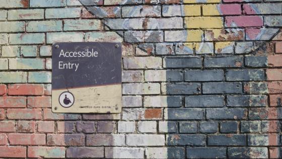 Accessible entry sign