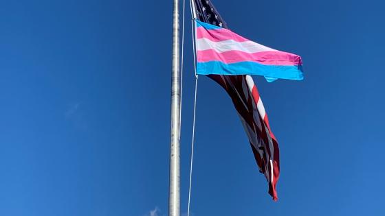 Transgender flag at Bentley University