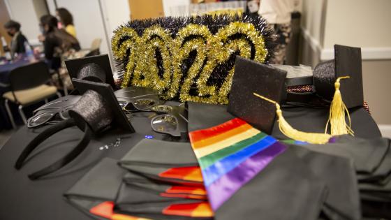 Decorative pride materials laid on table
