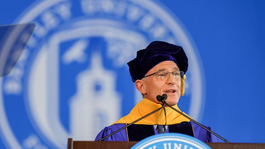 Stephen Kaufer speaking at commencement