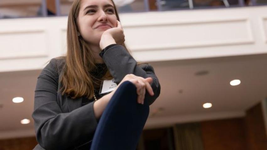 First-generation student and Management major Kristen Bache ’23.