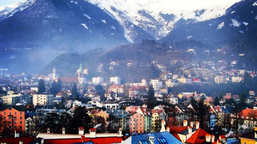 Photo of colorful houses in Austria.