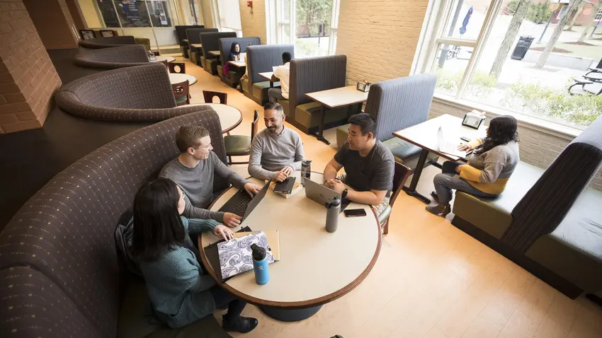 students work in a group