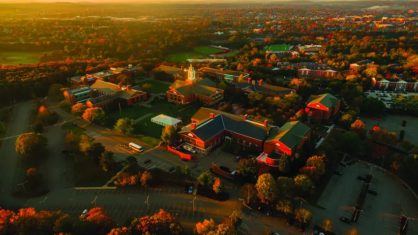 aerial shot of campus 