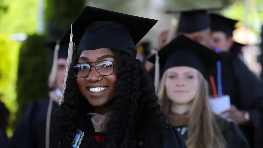 Female student at graduation
