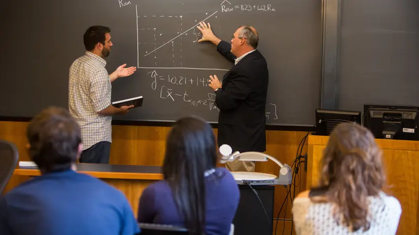 image of student and professor