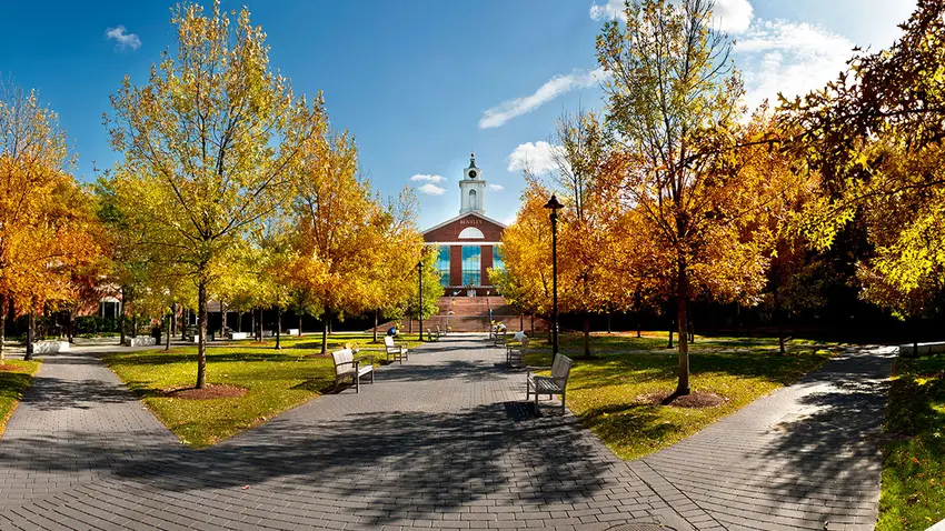 Bentley University Campus in the fall
