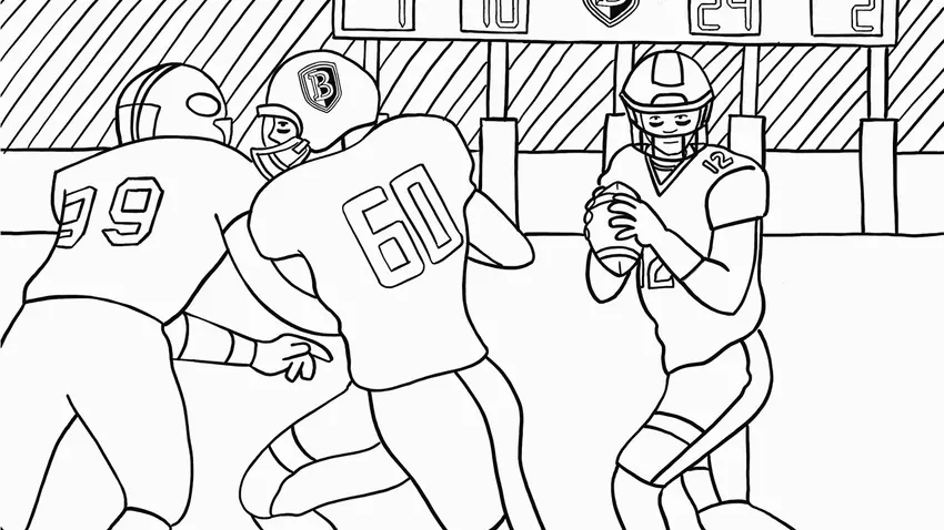 Coloring page of Bentley football
