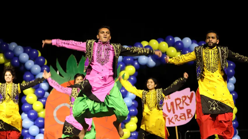 Students dancing at Diwali festival