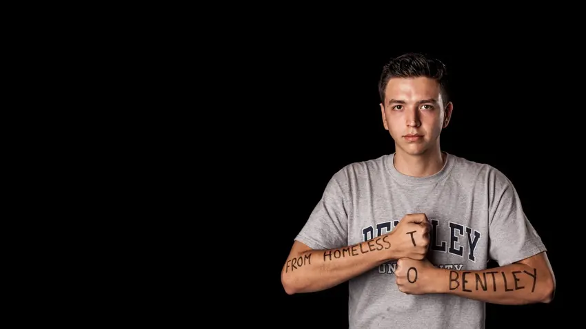 Bentley University student Jesse Nava went from homeless to student government president