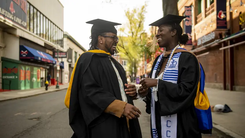 Grads outside of Fenway