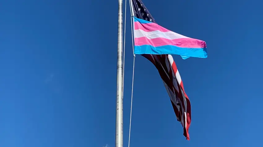 Transgender flag at Bentley University