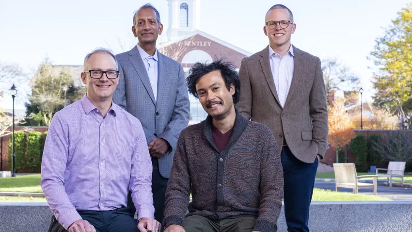 The recipients of the 2021 Oustanding Scholarly Contribution Awards: Jeff Livingston and Moinak Bhaduri (seated) and Gopal Krishnan and Jeff Proudfoot (standing)