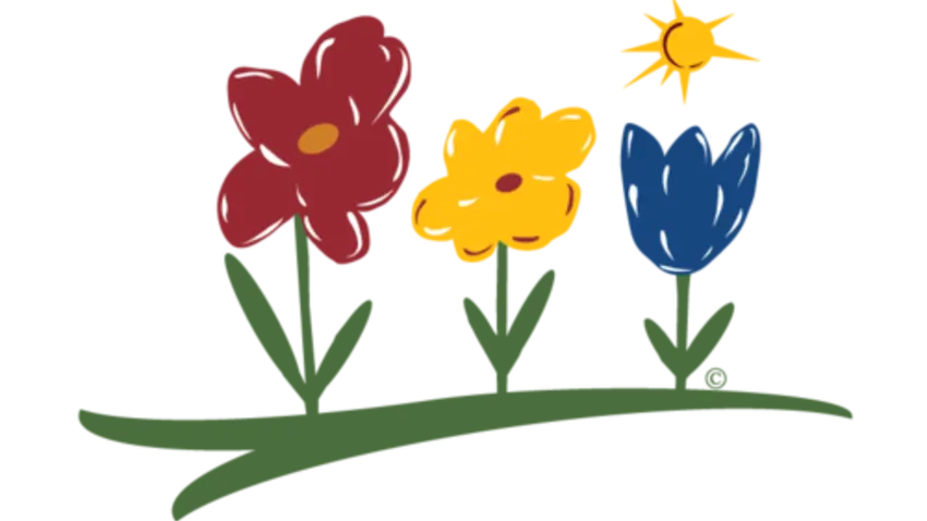 Three flowers: The Art in Giving logo