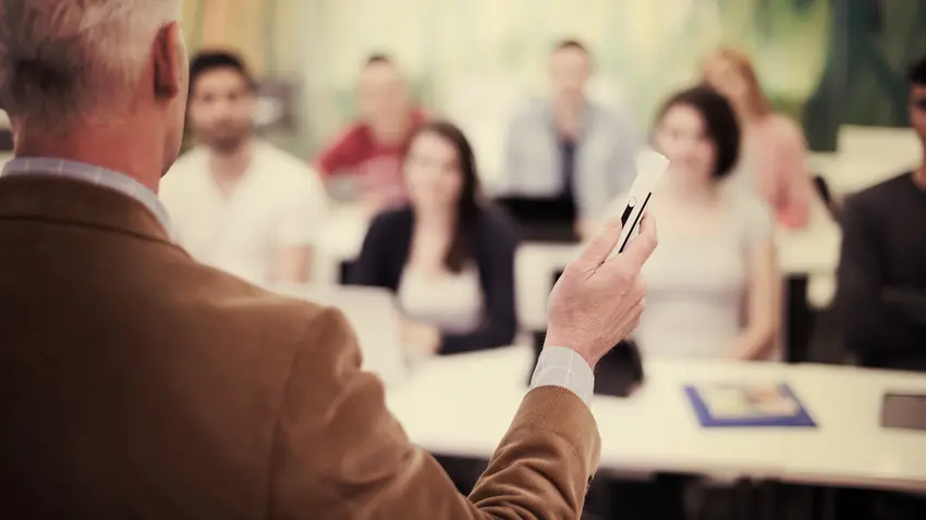 instructor in front of people