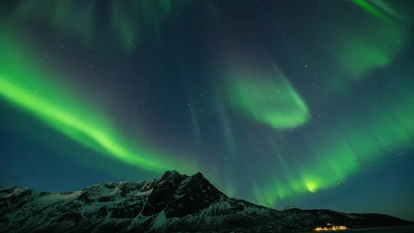The Northern Lights in the skies above Tromsø, Norway