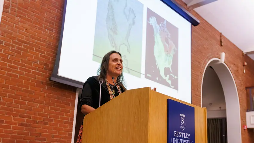 Winona LaDuke on stage