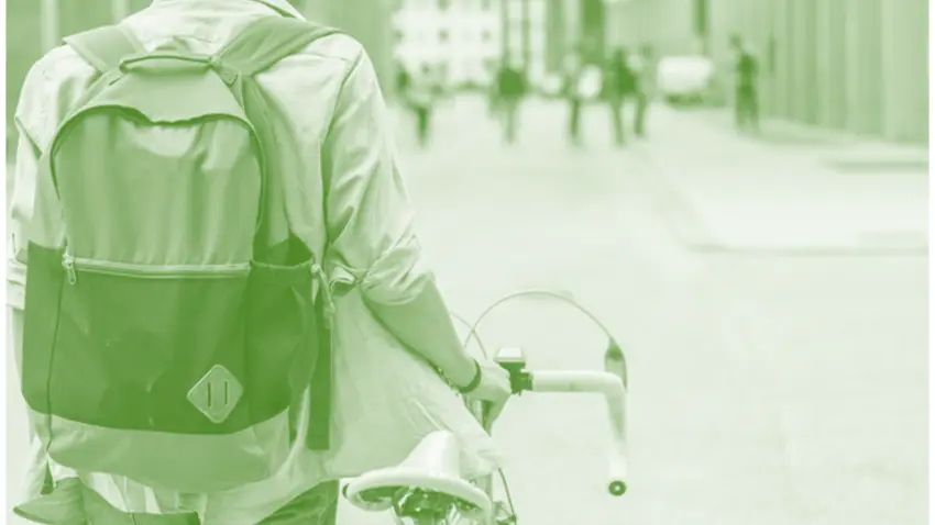 Male student with bike
