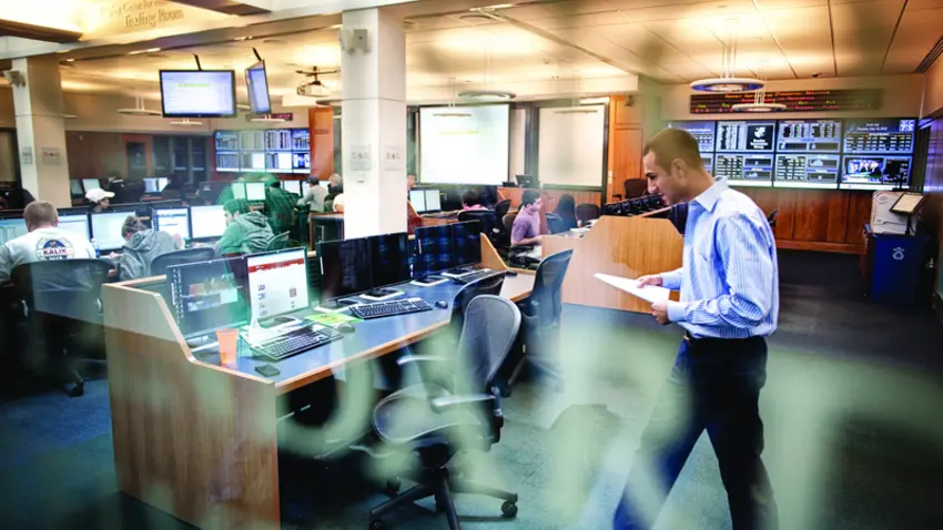 Panoramic photo of the trading room