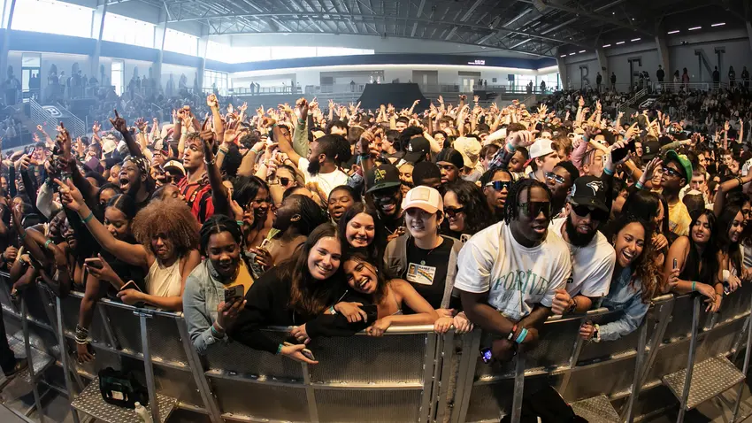 Students in the crowd at spring day