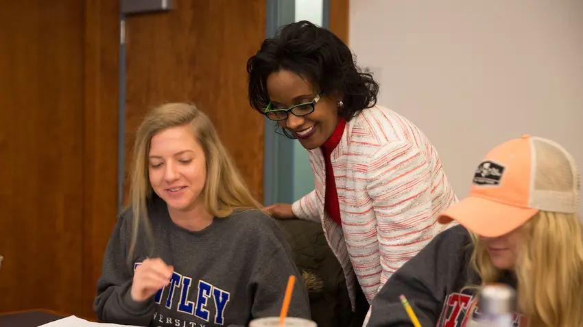 image of professor and student