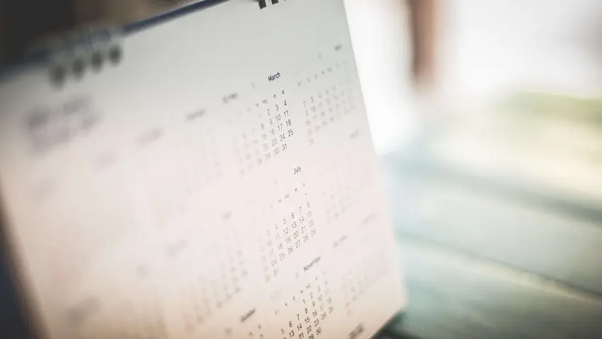 Blurred calender