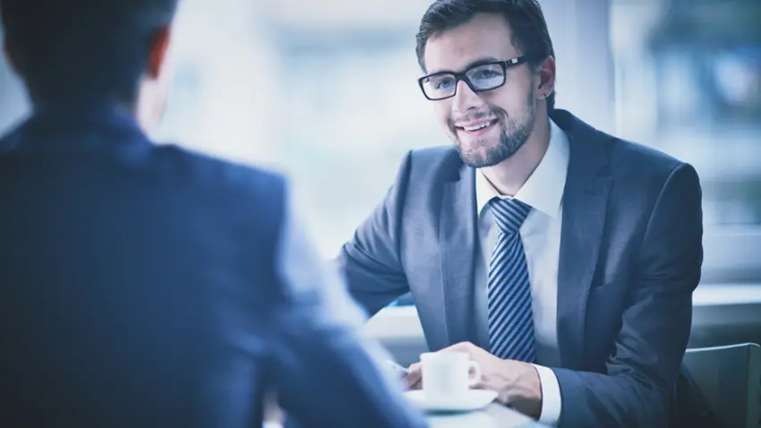 Person conducting an interview