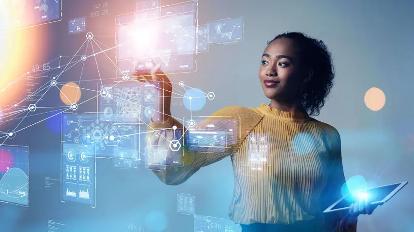 Woman using AI for Business