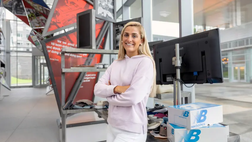 Chase Davies at New Balance Athletics headquarters in Boston