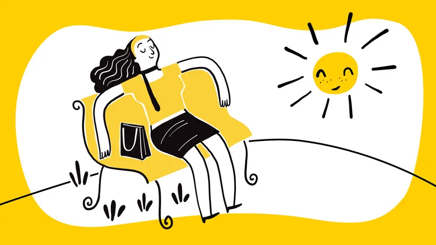 Woman in chair in the sun