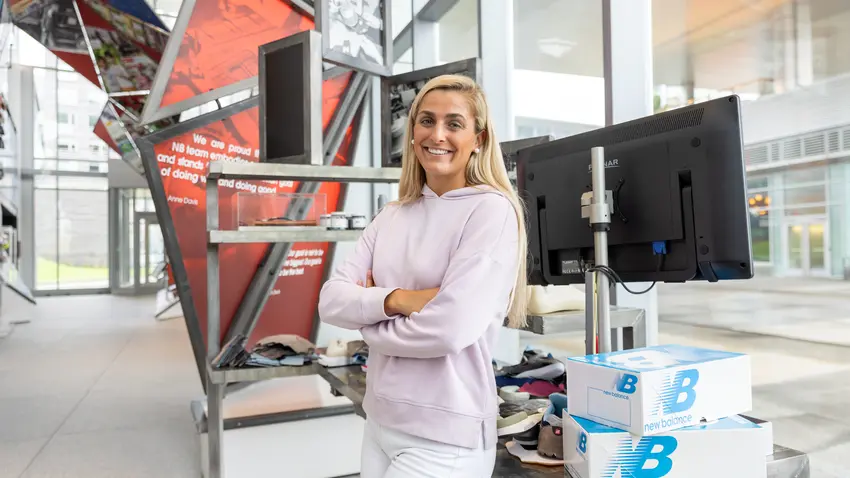 Chase Davies at New Balance Athletics headquarters in Boston