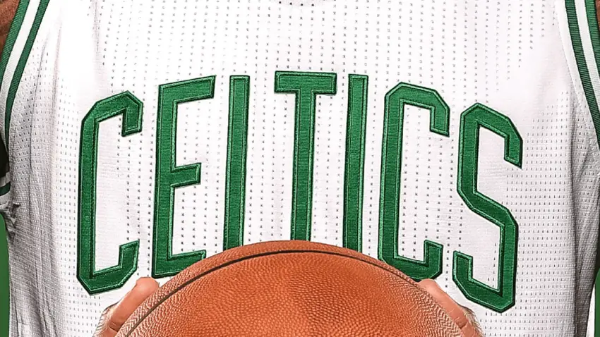 celtics jersey with basketball