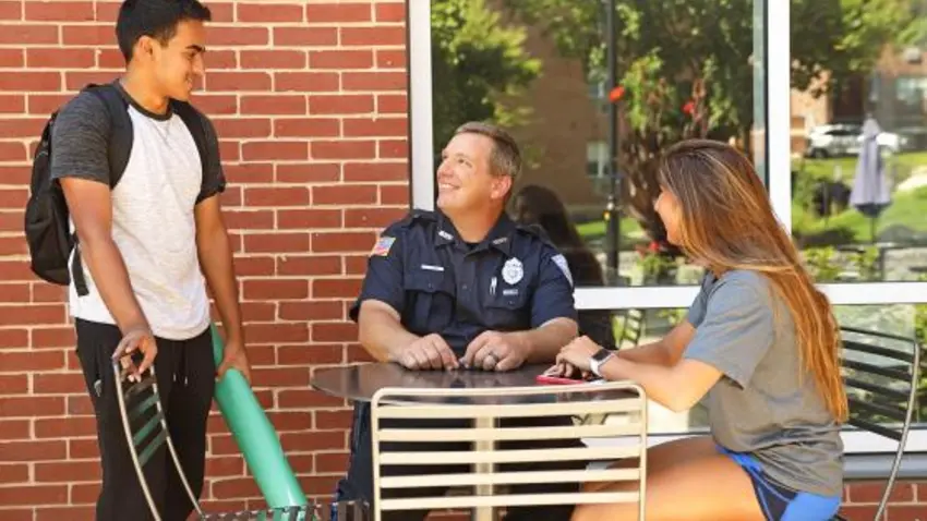 officer and students