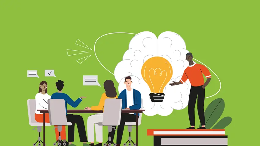 illustration of people around a conference table