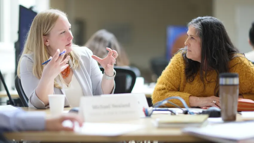 Two students in a mini-mba executive education program