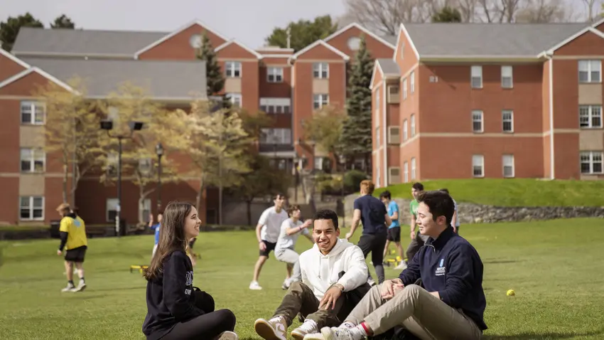 students on green space