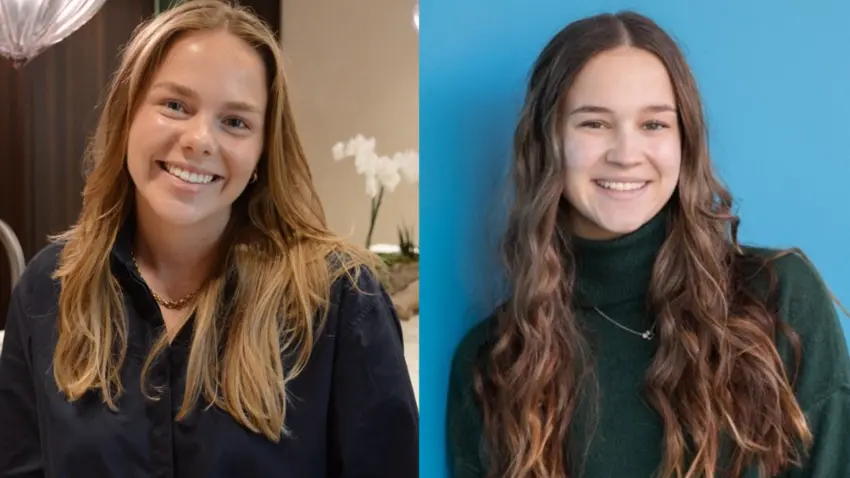Headshots of Magdalena Bunster ’24 on the left and Zoe Grandin 25 on the right.