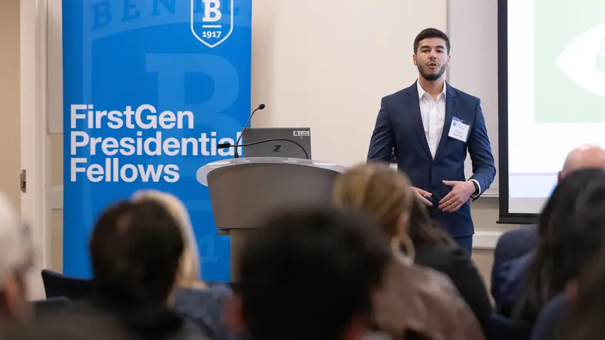 FPF student making presentation