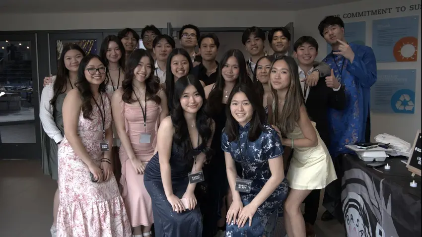 Attendees pose at the Asian Culture Gala, sponsored by the Bentley Asian Students' Association