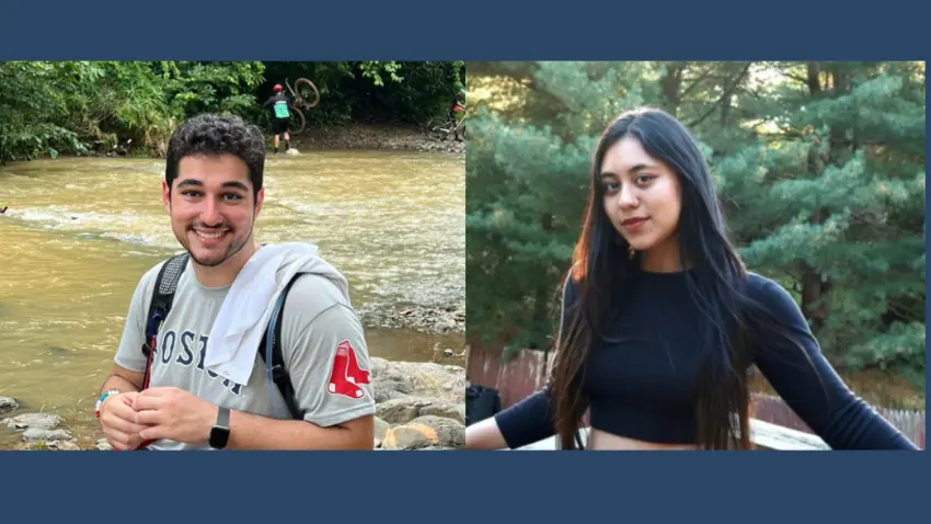 Bentley students Suvasha Shrestha and Diego Marranzini