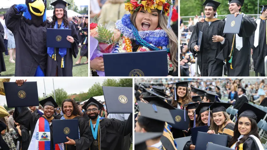 Collage of Bentley Class of 2025 students at Undergraduate Commencement celebration