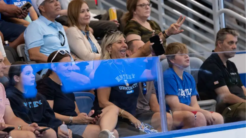 Families and friends cheer on Bentley's Class of 2029 during Convocation