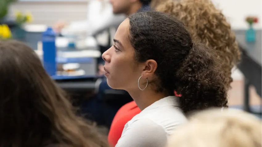 Attendees listen to speakers at the Bentley-Gallup Event in Washington, DC