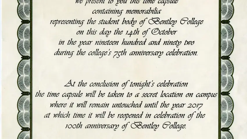 75th Anniversary Time Capsule